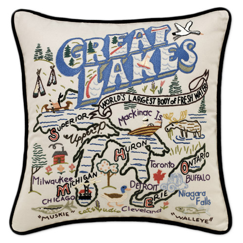 Hand-Embroidered Destination Pillows
