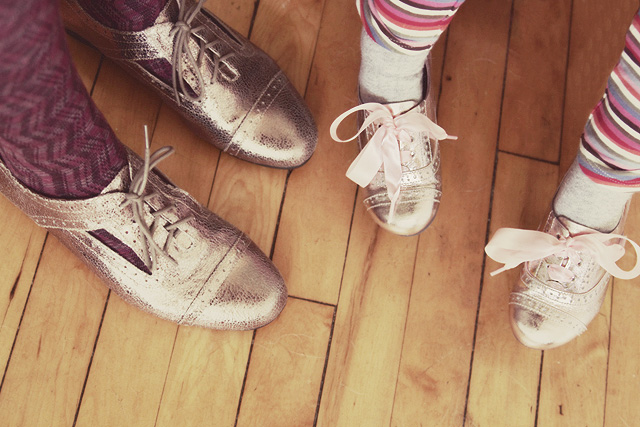Matching Metallic Oxfords