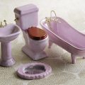Pink Dollhouse Bathroom Fixtures