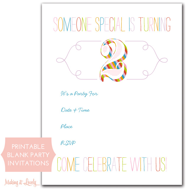Rainbow Birthday Party Invitations (Free Printable) - Making it Lovely