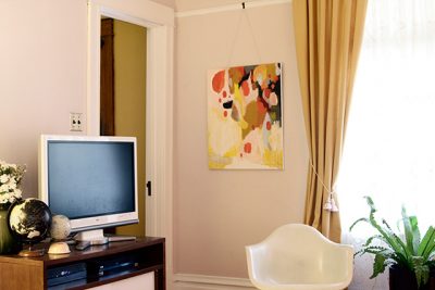 Emily Rickard Painting in Making it Lovely's Living Room