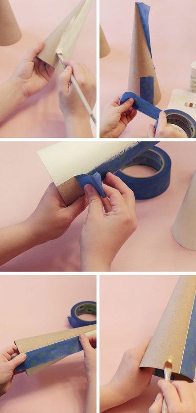 DIY Colorblock Christmas Trees