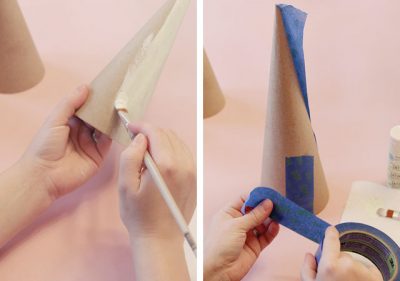 DIY Colorblock Christmas Trees