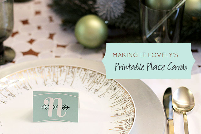 Free Printable Place Cards from Making it Lovely
