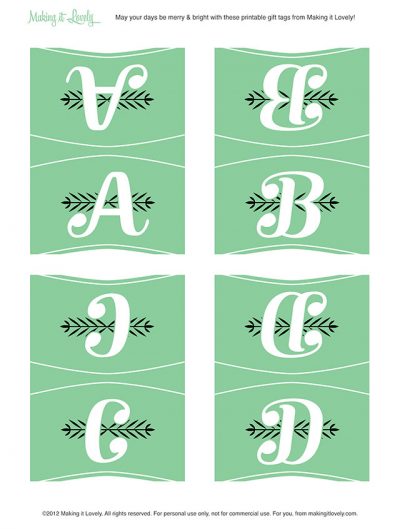 Free Printable Monogram Place Cards