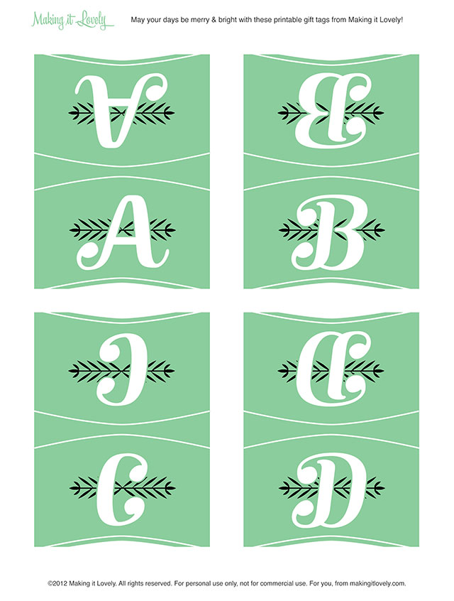 Free Printable Monogram Place Cards