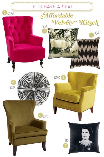 Let's Have a Seat: Affordable Velvety Kitsch