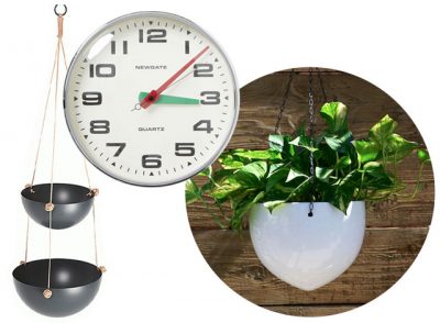 Kitchen Clock and Plants