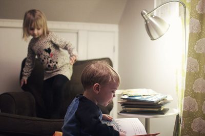 August Reading, Eleanor Playing