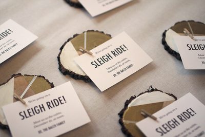 Finished Wood Slice Invitations