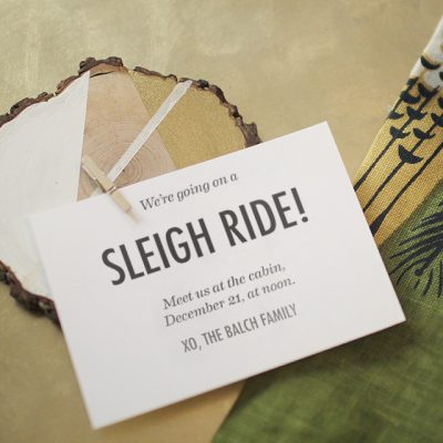 DIY Wood Slice Holiday Party Invitations