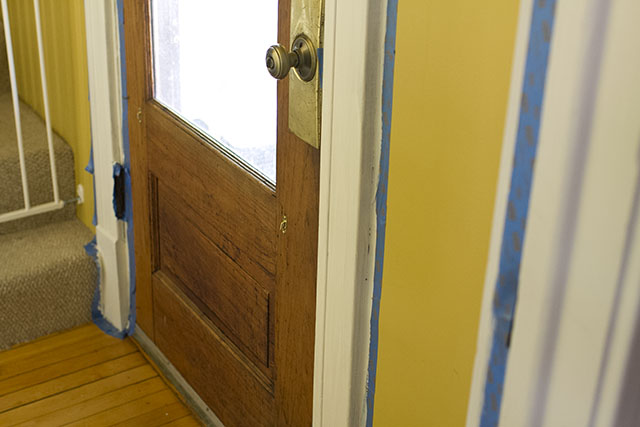 Painting Trim in the Front Entryway
