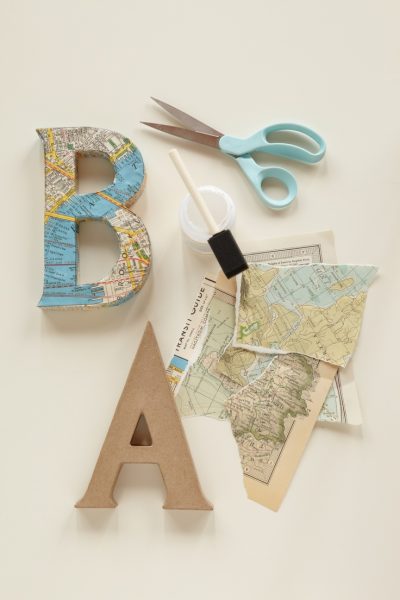 Decoupaged Kraft Letters