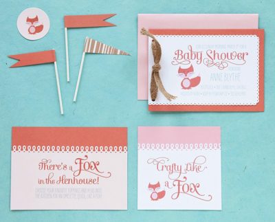 Crafty Like a Fox Baby Shower Invitations