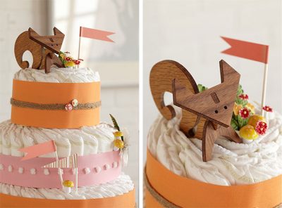 Foxy Baby Shower Diaper Cake
