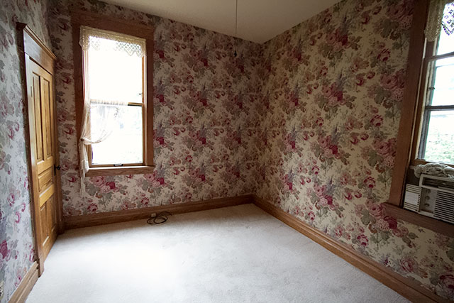 Floral Wallpapered Office