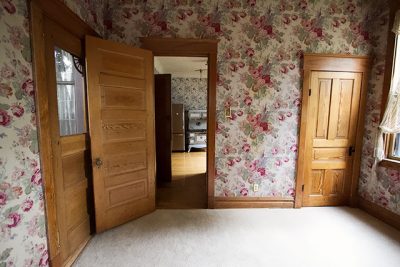 Floral Wallpapered Office