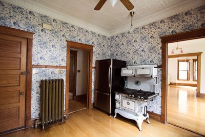 Wallpapered Kitchen