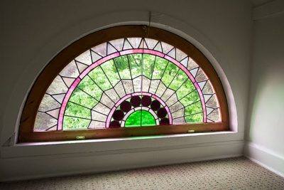 Stained Glass Demilune Window
