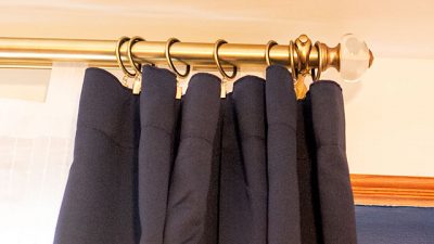 Brass Curtain Rod and Clip Rings