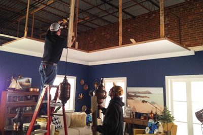 Hanging Lantern Lights in the Showroom