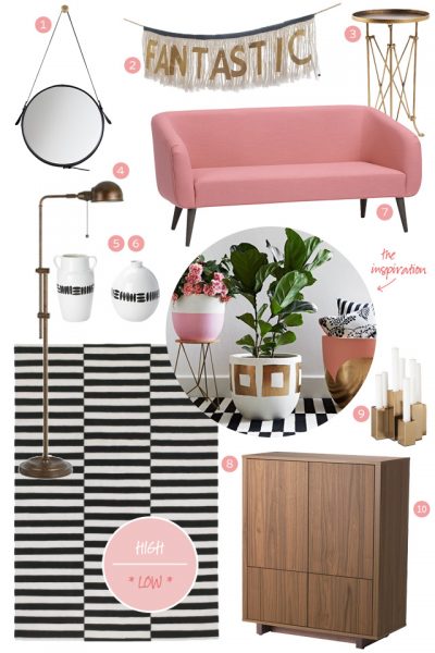 Pink, Stripes, and Wood - Low