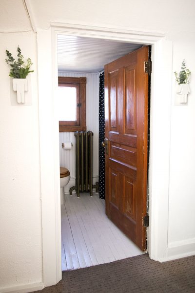 Bathroom, Shot from the Hall #makingitlovely