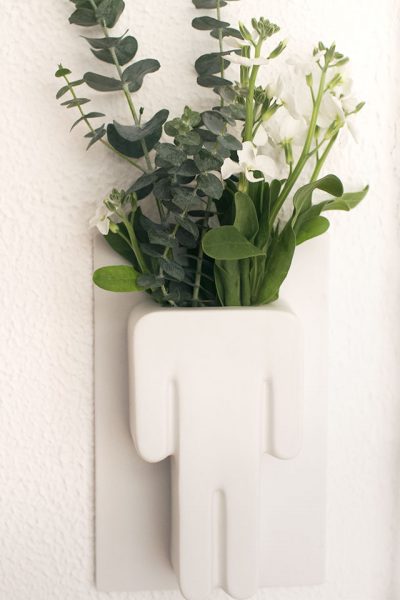 Bathroom Sign Vase with Flowers