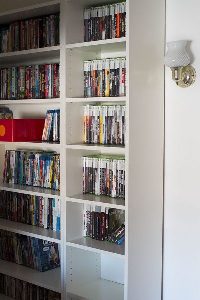 IKEA Billy bookcases to hold movies and video games