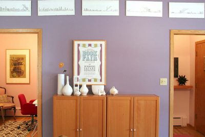 Purple Apartment with Beech Billy Bookcases