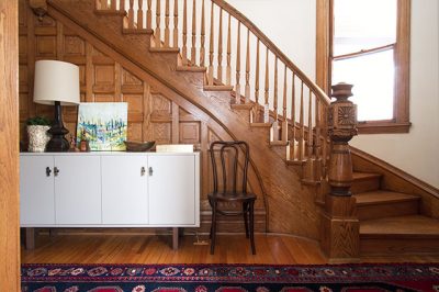Victorian Entryway and Wooden Staircase #makingitlovely