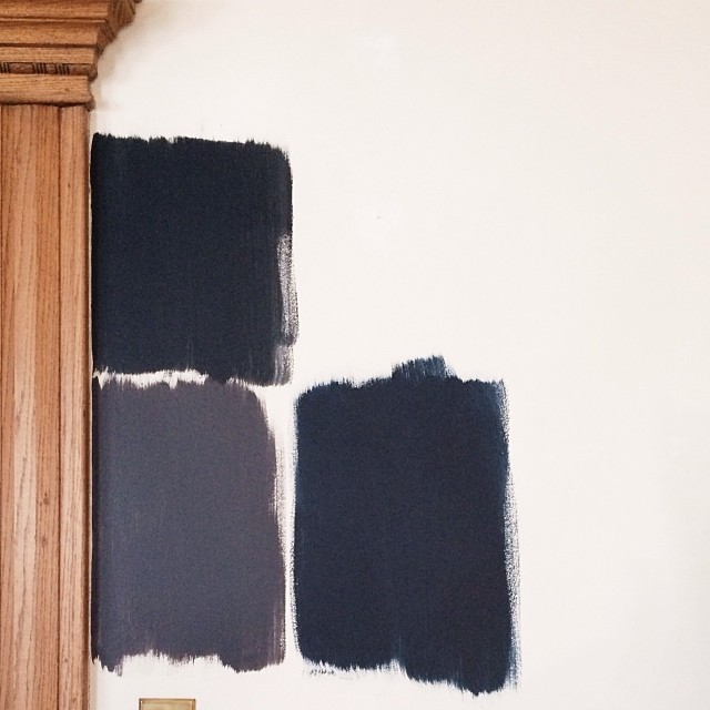 Black Paint Swatches Against a White Wall #makingitlovely