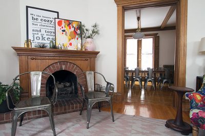 Fireplace and Dining Room #makingitlovely