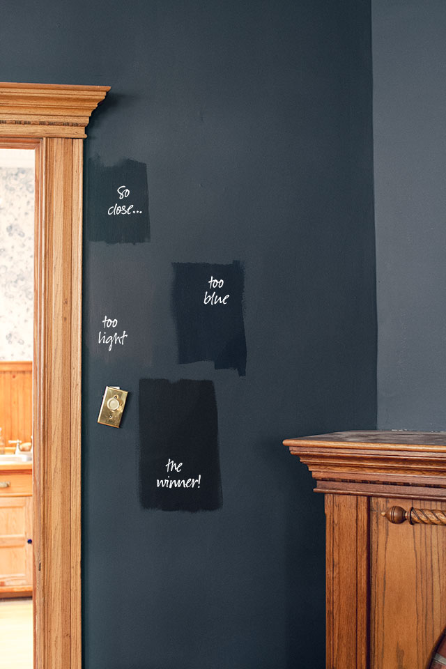 Black Benjamin Moore Paint Swatches - Soot, Almost Black, Polo Blue, and Black Beauty #makingitlovely