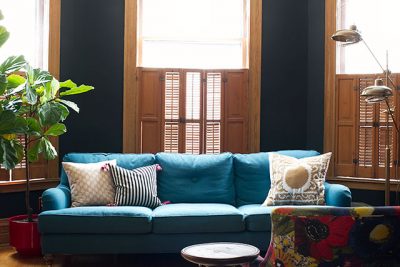 Black Walls, Blue Sofa #makingitlovely
