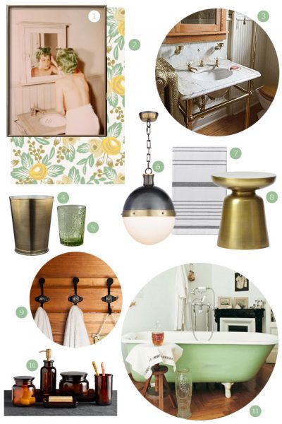 Rifle Paper Co. Hygge and West Wallpaper Bathroom Design #makingitlovely