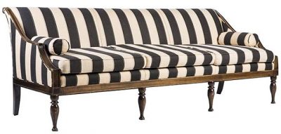 Black and White Striped Antique -Sofa