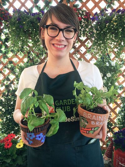 Flowerpot Flowers and a Zombie