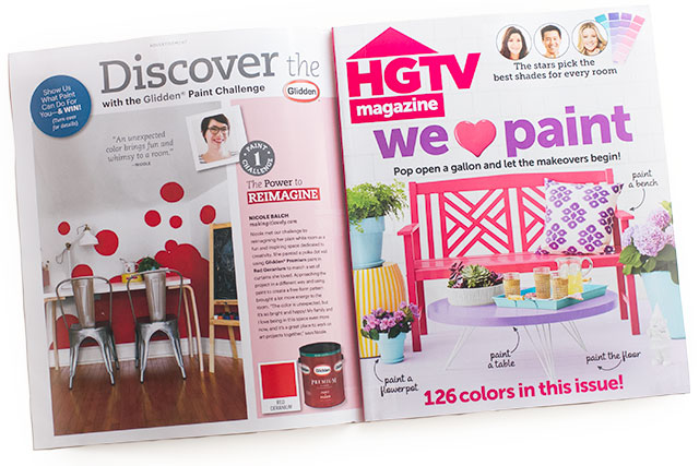 Making it Lovely  for Glidden in the June 2014 issue of HGTV Magazine