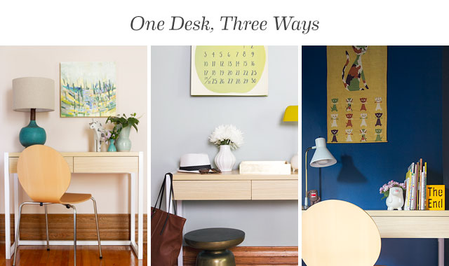 One Desk from Target, Three Different Ways on Making it Lovely