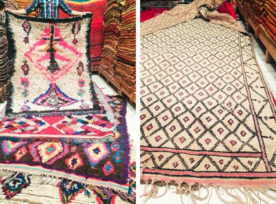 Boucherouite and Beni Ourain Rugs in Marrakech, Morocco