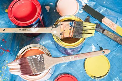 Red, Yellow, and Pink Paint