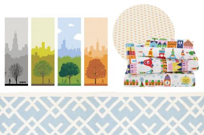 The Nursery's Fabrics, Art, and Rug