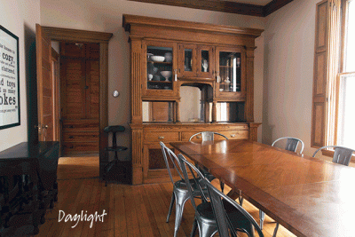 Dining Room with Fluorescent Lighting