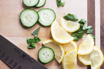 Cucumber, Basil, and Lemon