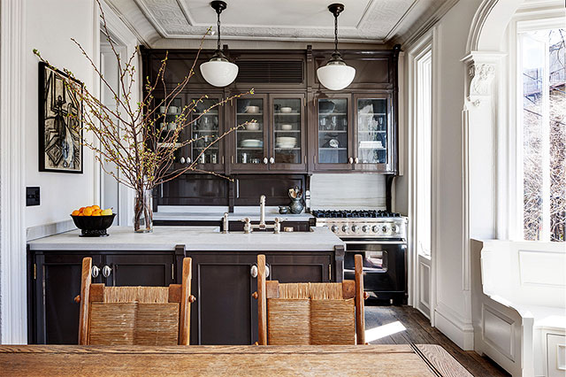 One (Famous) Brownstone, Two Kitchens