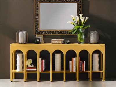 Beatrix Console Table, Saffron Yellow