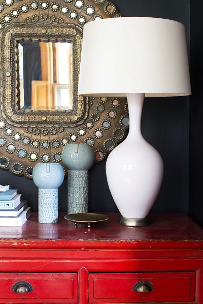 Pink Lamp with Silk Lampshade