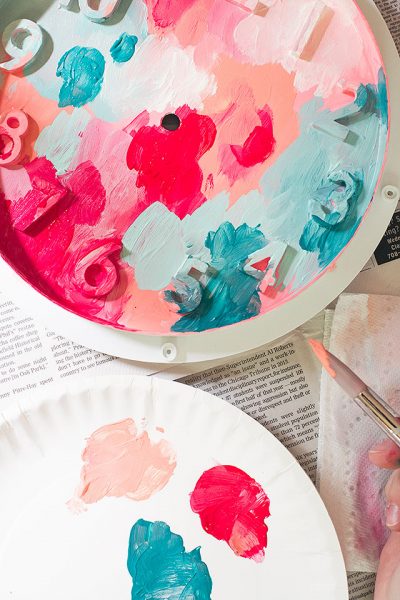 Abstract Art Clock Painting in Progress