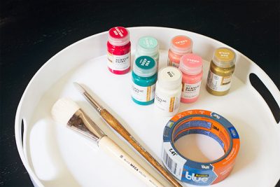 Serving Tray and Craft Supplies